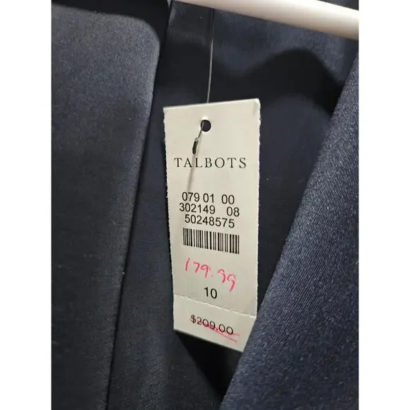 NWT Talbots Wool Blend Navy Blue Blazer Jacket Women's Size 10 MSRP $209.00 - Picture 3 of 10